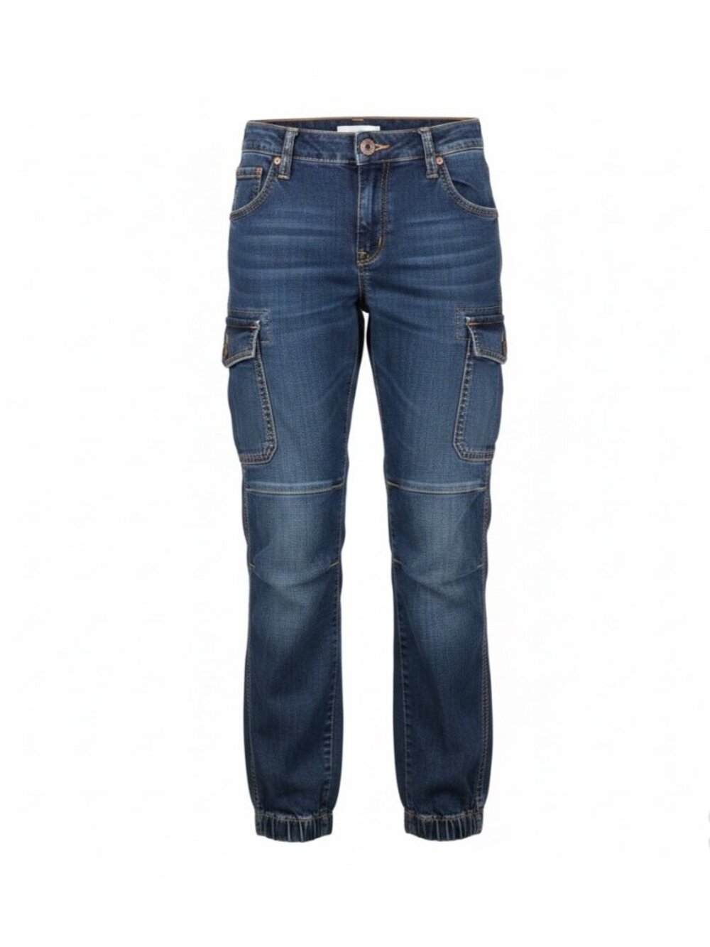 True Religion Mens Blue Denim Cargo Pants With Pockets & Drawstrings Size 30